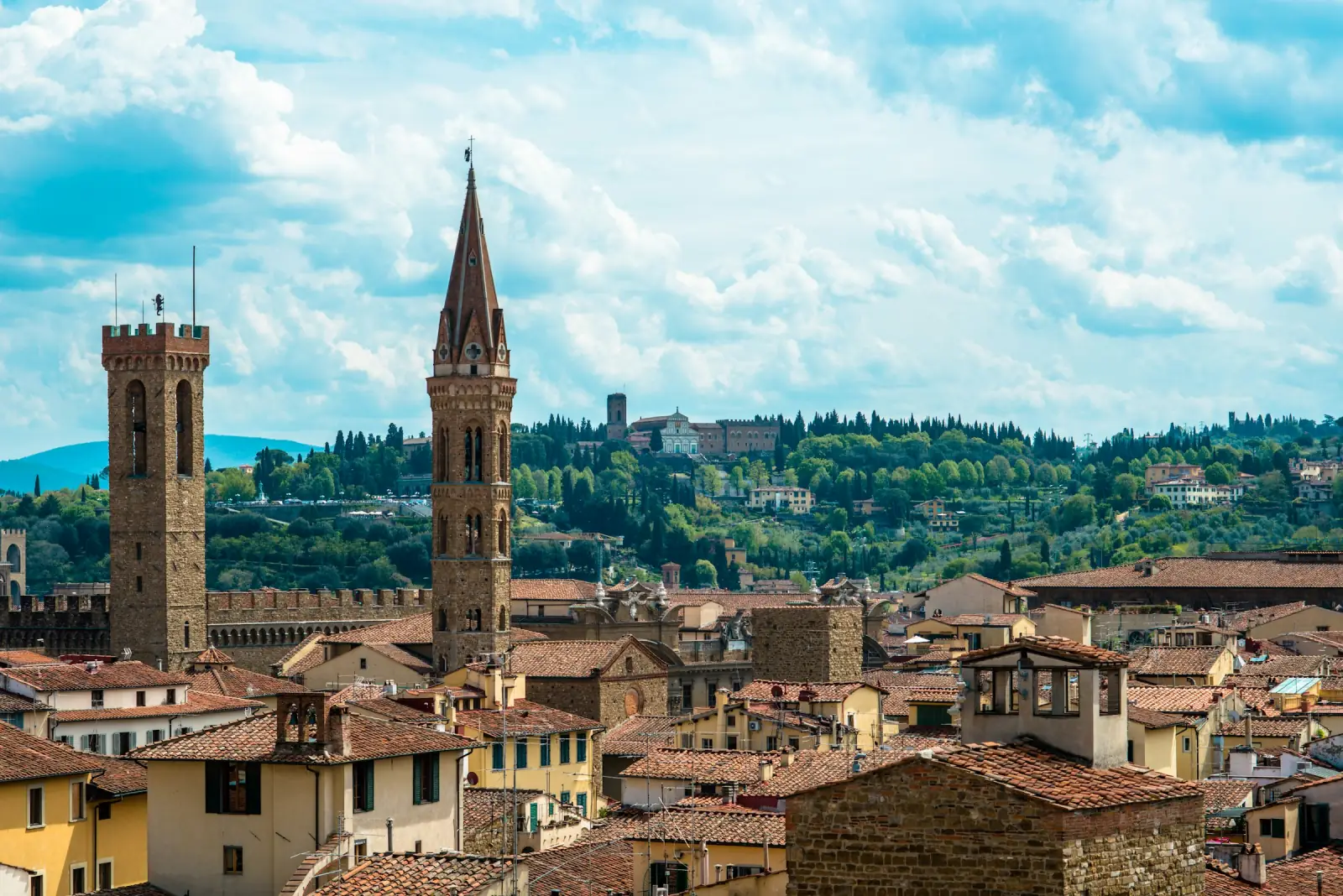 Panoramic view over Florence — the Duomo and terracotta rooftops