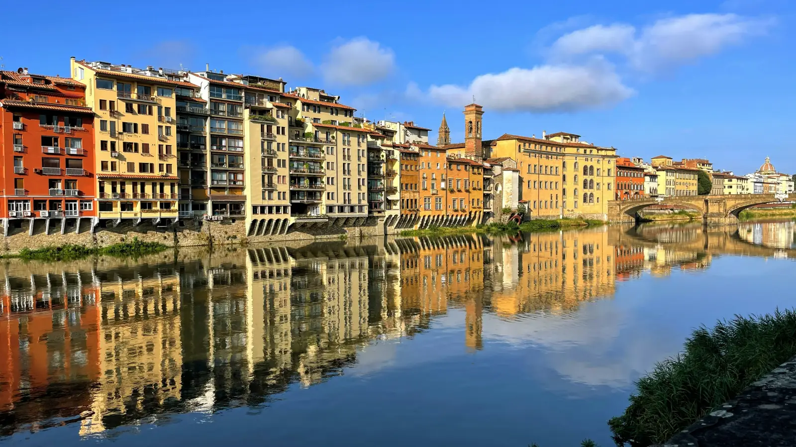 The Arno river and the historic centre of Florence